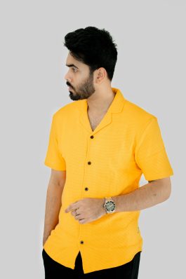 Arise Knitted Cuban Shirt (Yellow)