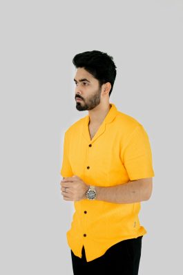 Arise Knitted Cuban Shirt (Yellow)