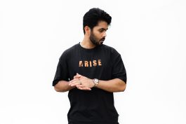 Arise Drop Shoulder T-Shirt Black/Orange