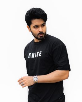 Arise Drop Shoulder T-Shirt Black/White