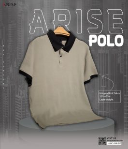 Polo T-Shirt Stripped Knit Fabric (Light Olive)