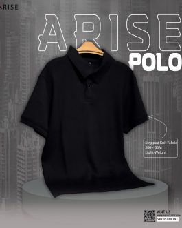 Polo T-Shirt Stripped Knit Fabric (Black)