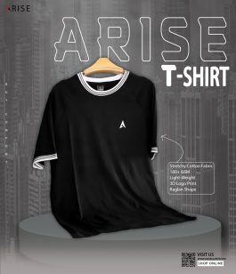 Arise Crew Neck T-Shirt Raglan Shape (Black)